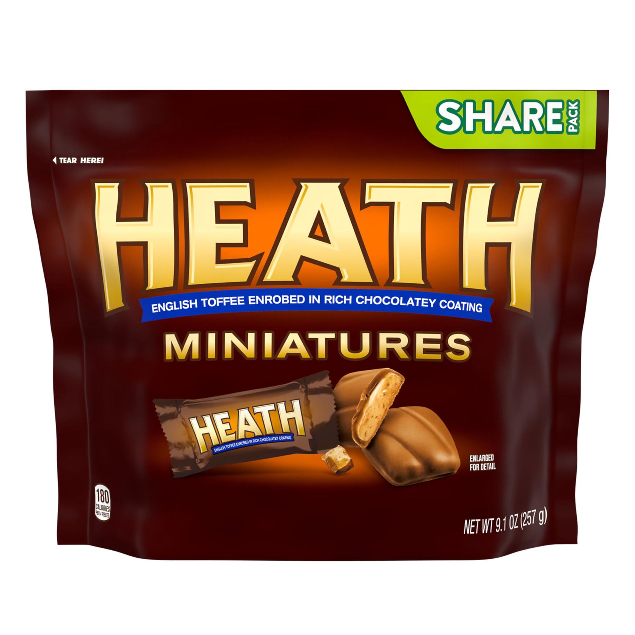 Heath, Miniatures Chocolatey English Toffee Candy Share Pack, 9.1 Ounce