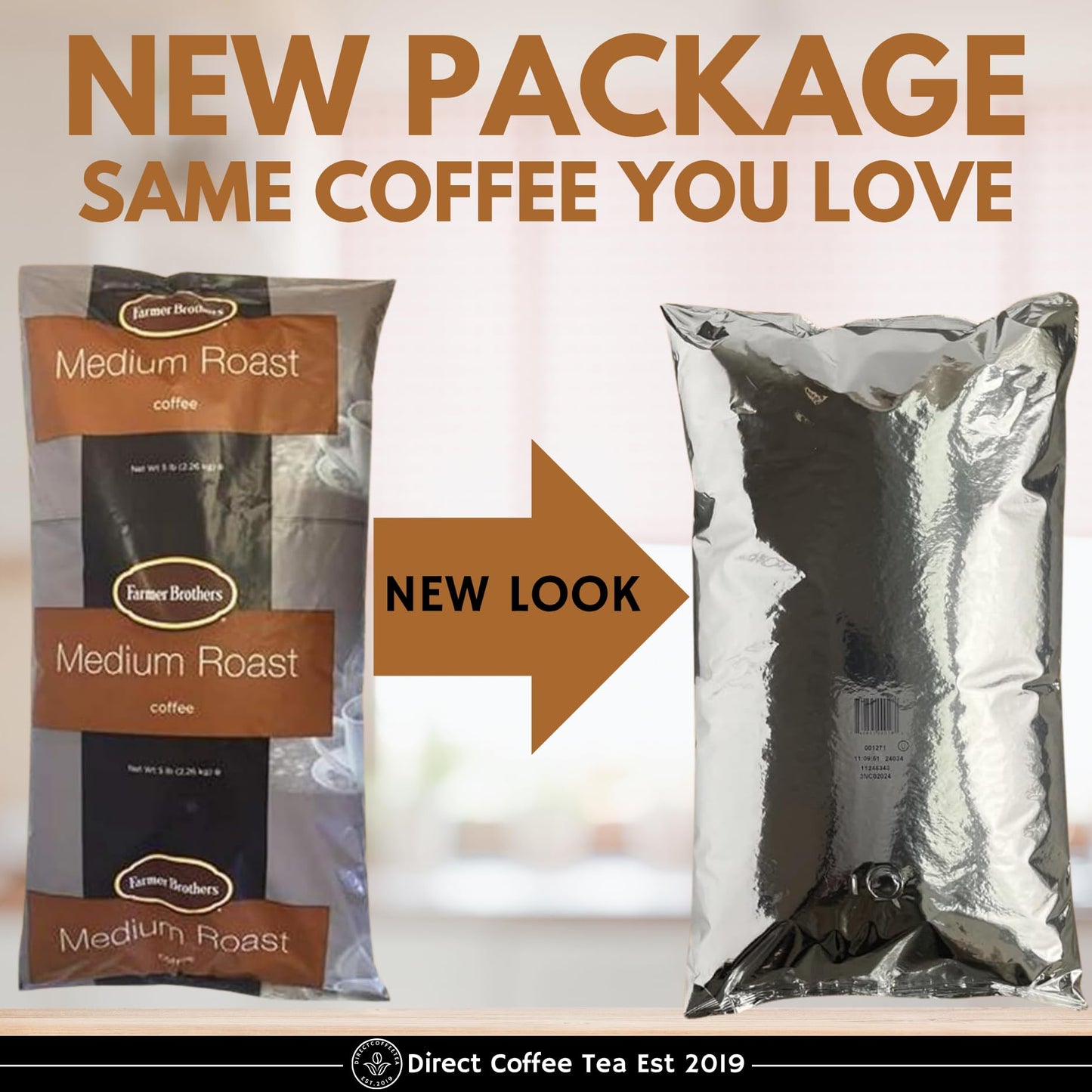 Farmer Bros Premium 100% Arabica Ground Coffee - Medium Roast, 5-lb Bag with Nutty & Chocolatey Notes