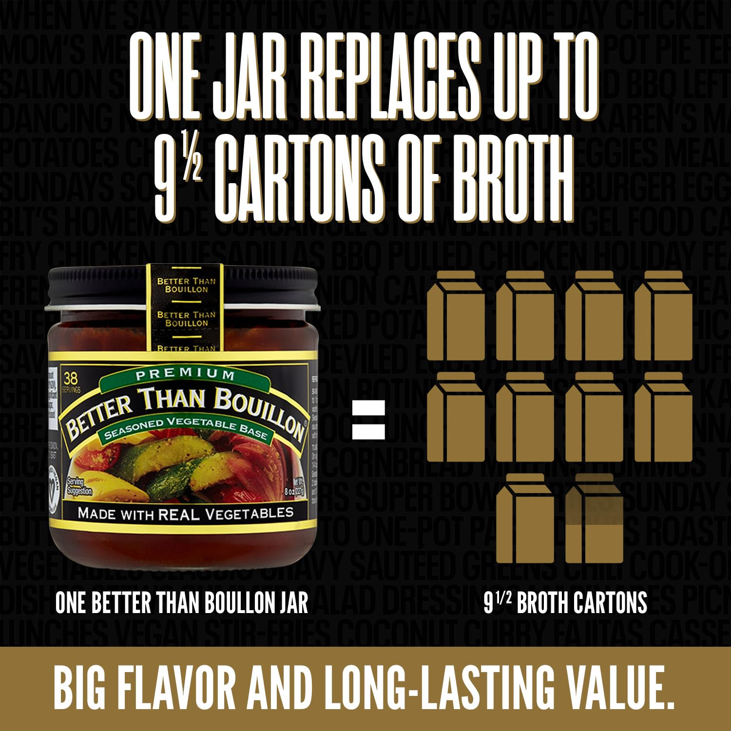 Better Than Bouillon Premium Seasoned Vegetable Base, Makes 38 Cups of Broth, 8 oz