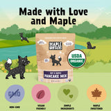 The Maple Brothers Oat & Maple Pancake Mix - Organic, Vegan, Non?GMO, Made with Grade A Maple Sugar - Fluffy, Easy Breakfast Mix, 16 oz Resealable Bag