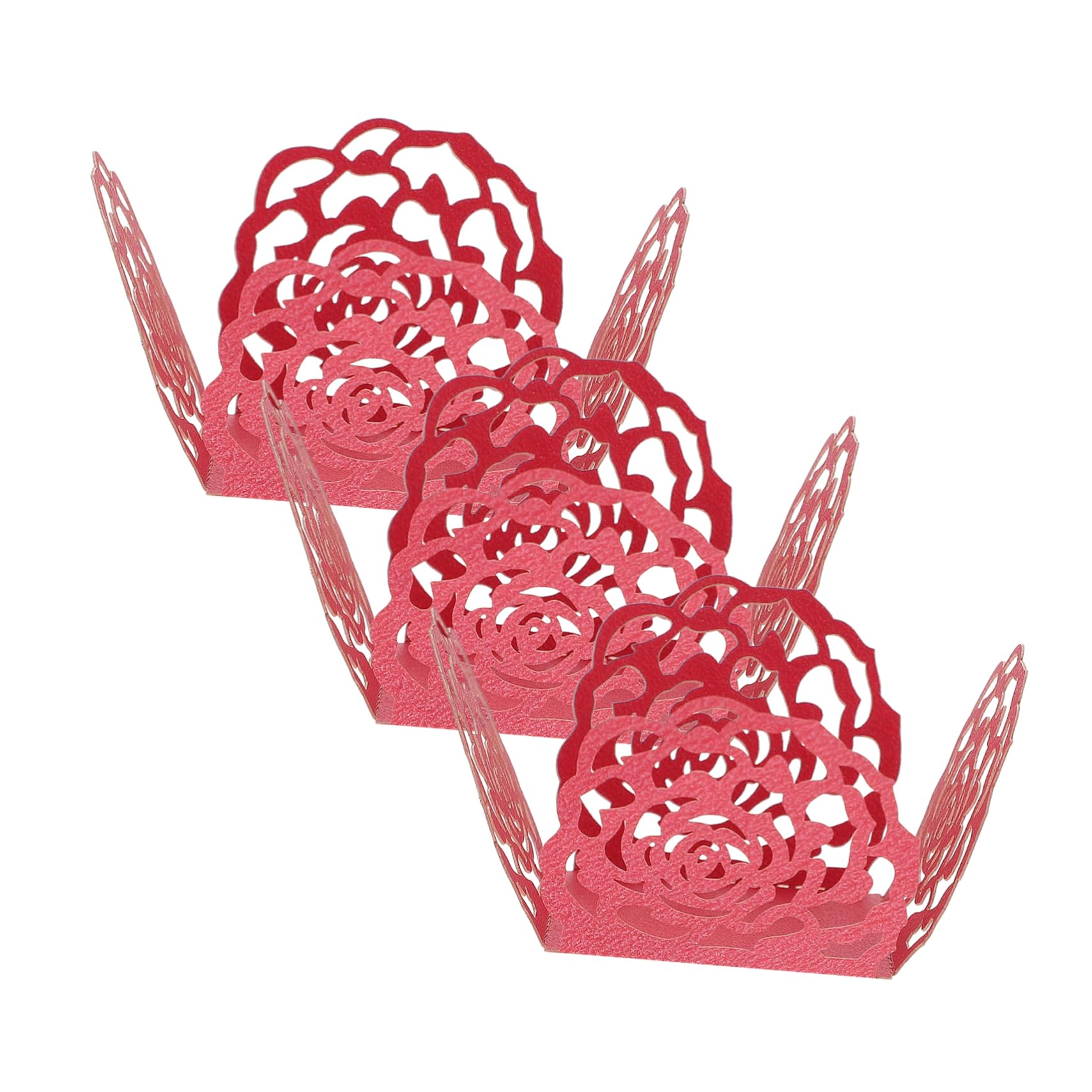OFFSCH 100pcs Hollow Rose Trim Chocolate Candy Cups for Chocolate Packaging Decorative Wrappers for Weddings Parties and Dessert Displays Material