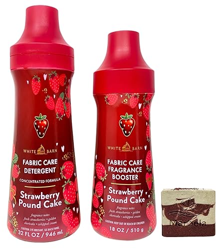 Bath & Body Works Strawberry Pound Cake Laundry Detergent and Fragrance Booster with a Cherry On Top Soap