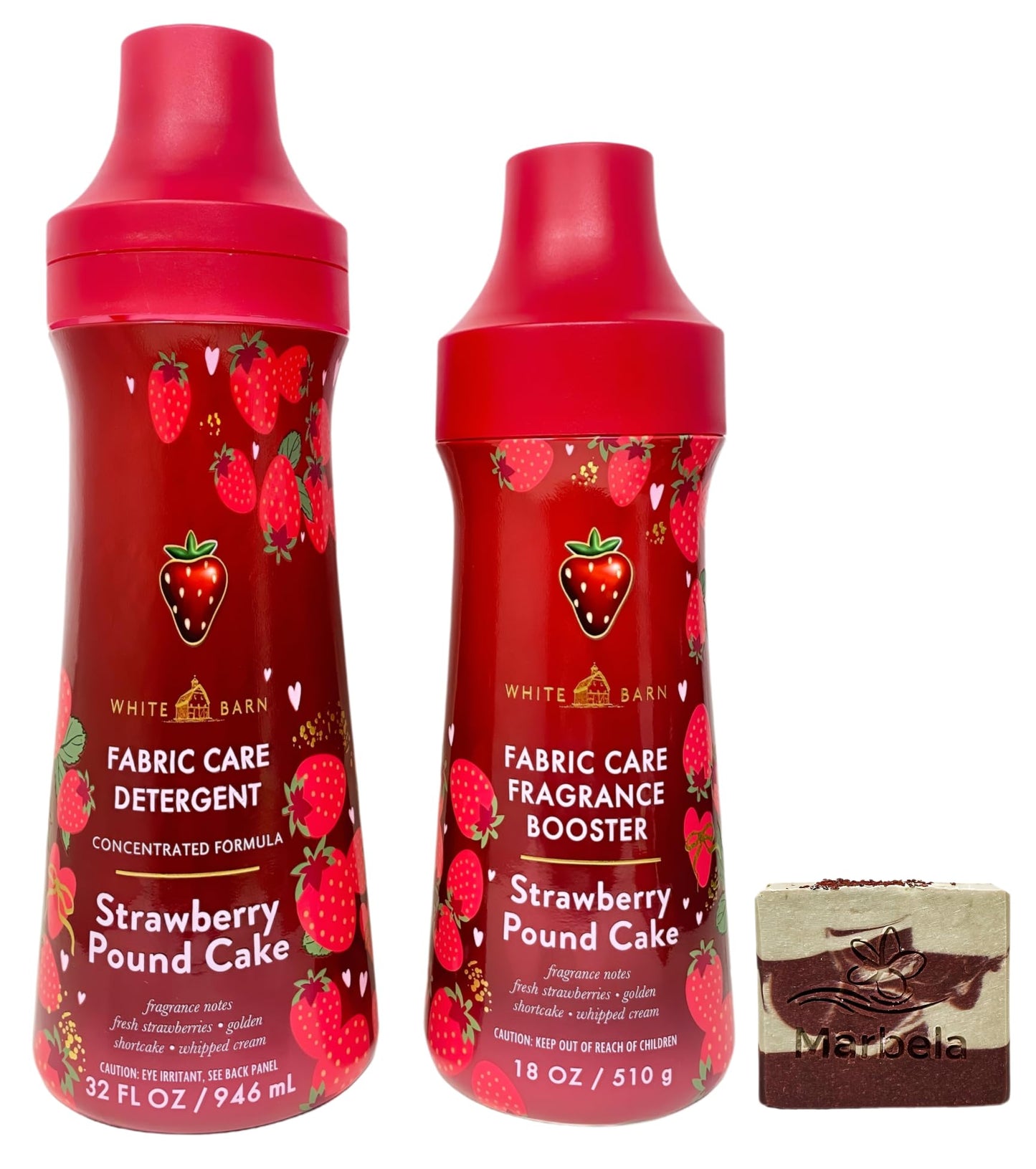 Bath & Body Works Strawberry Pound Cake Laundry Detergent and Fragrance Booster with a Cherry On Top Soap