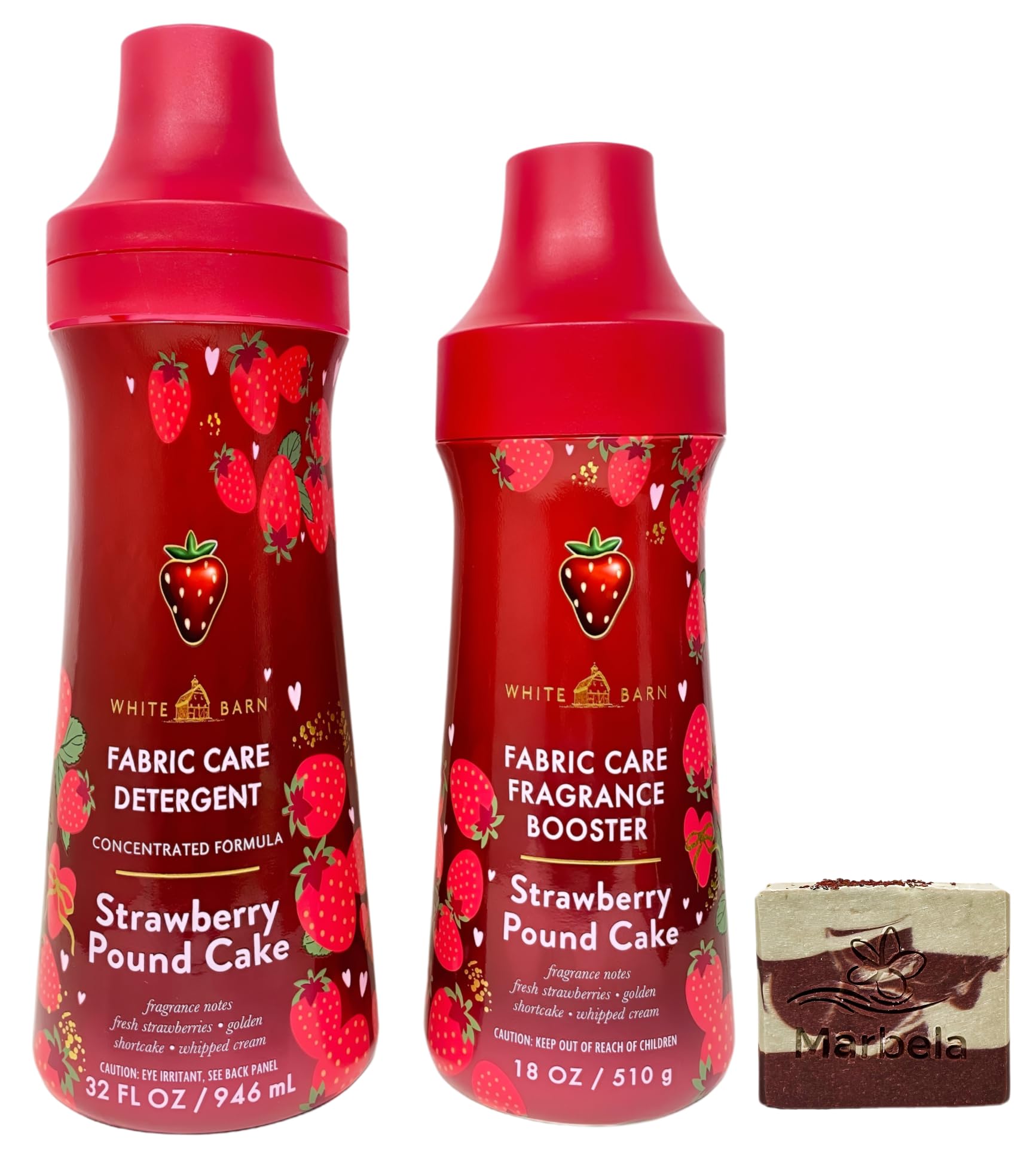 Bath & Body Works Strawberry Pound Cake Laundry Detergent and Fragrance Booster with a Cherry On Top Soap