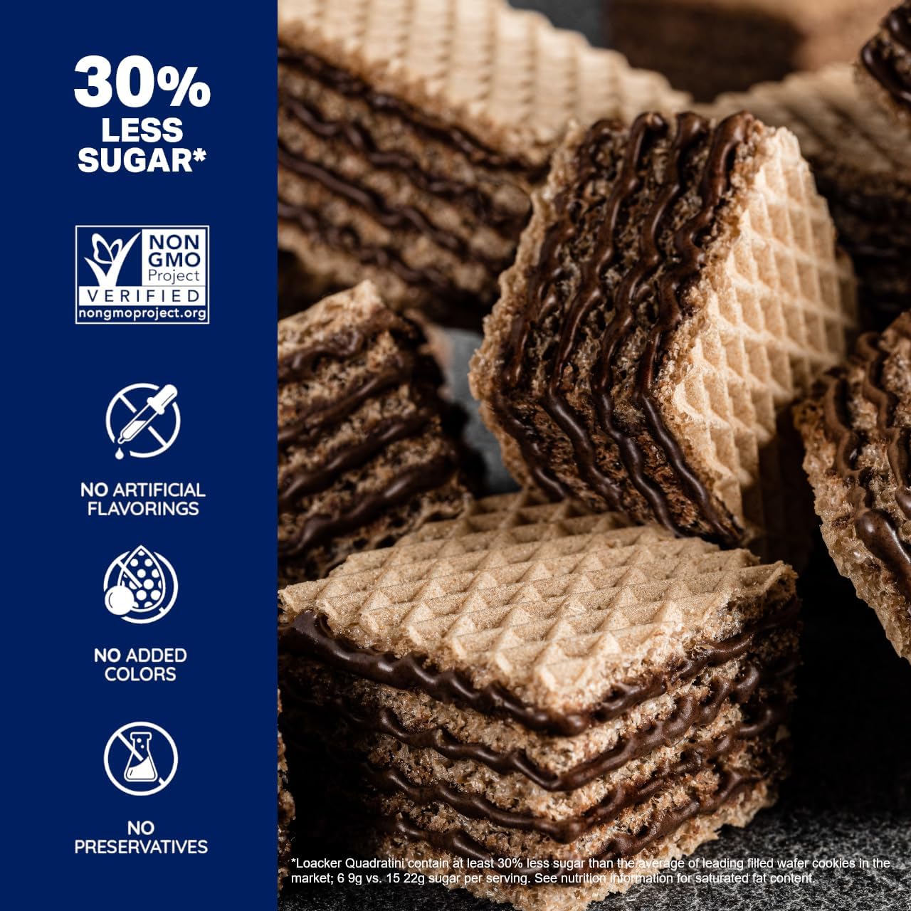 Loacker Quadratini Chocolate Wafer Cookies, 8.82 Ounce