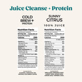 PUR Cold-Pressed Juice - 3-Day Powerhouse Juice Cleanse + Protein - Supports Fullness While Cleansing - Greens, Choco and Cold Brew with Plant-Based