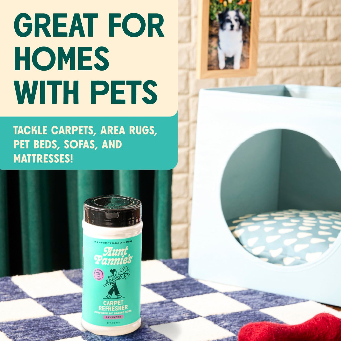 Aunt Fannie's Carpet Refresher & Deodorizer Powder, Multi-Purpose Carpet, Rug, and Upholstery Odor Eliminator for Homes with Cats and Dogs, Bright
