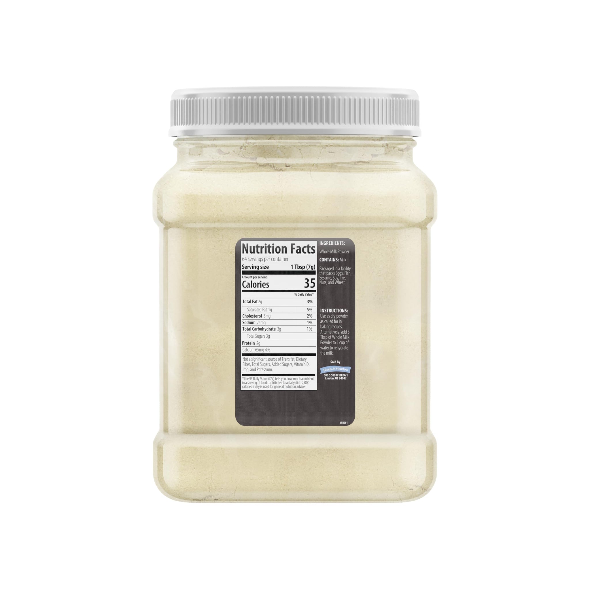 Birch & Meadow Whole Milk Powder, Light Sweet Taste (16 Ounce)