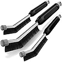 Masgarlan Crevice Cleaning Brush 3 Pack, Stainless Steel Bristle Support Rod, Rust-Resistant & Durable, Rounded Protective Head, Stiff Bristles