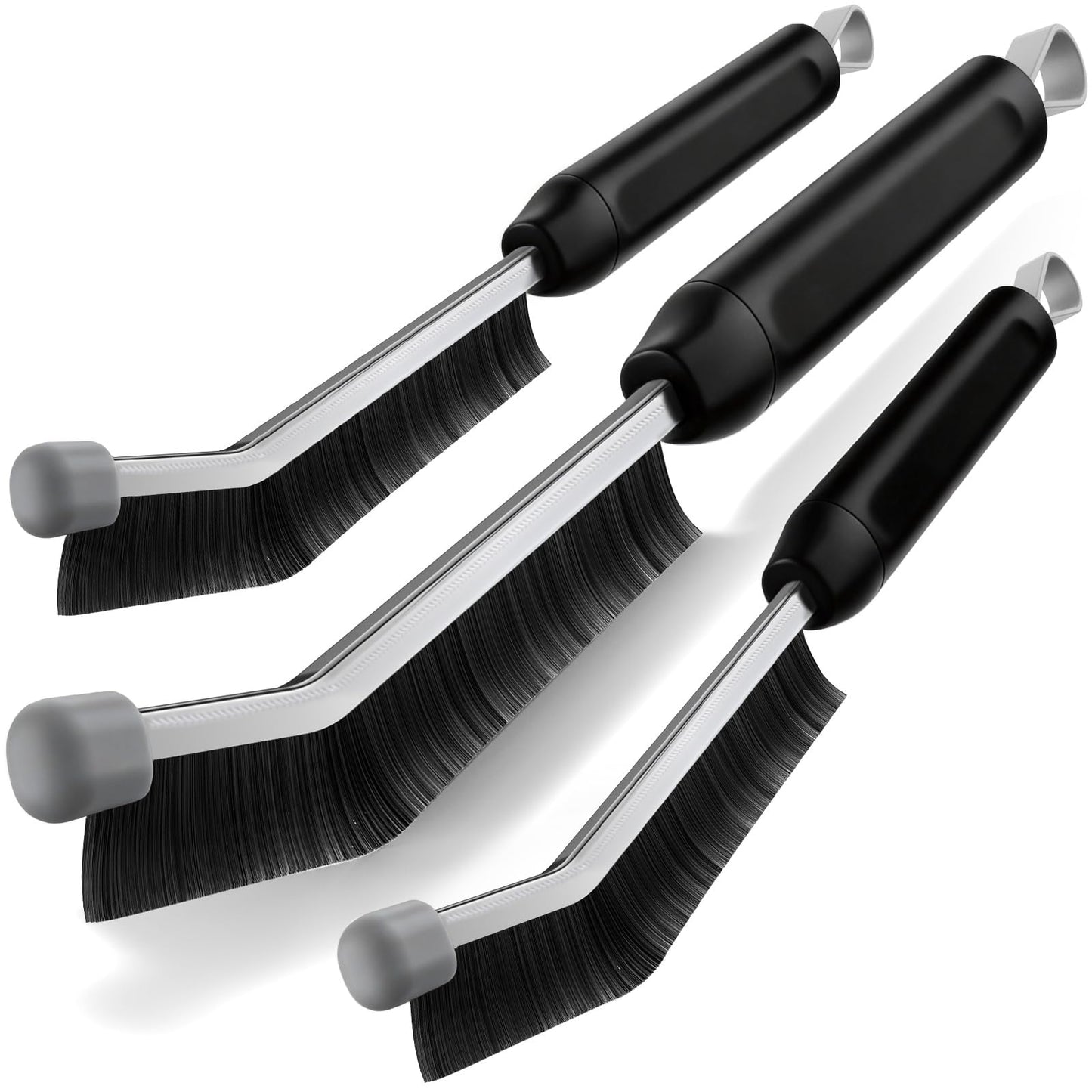 Masgarlan Crevice Cleaning Brush 3 Pack, Stainless Steel Bristle Support Rod, Rust-Resistant & Durable, Rounded Protective Head, Stiff Bristles