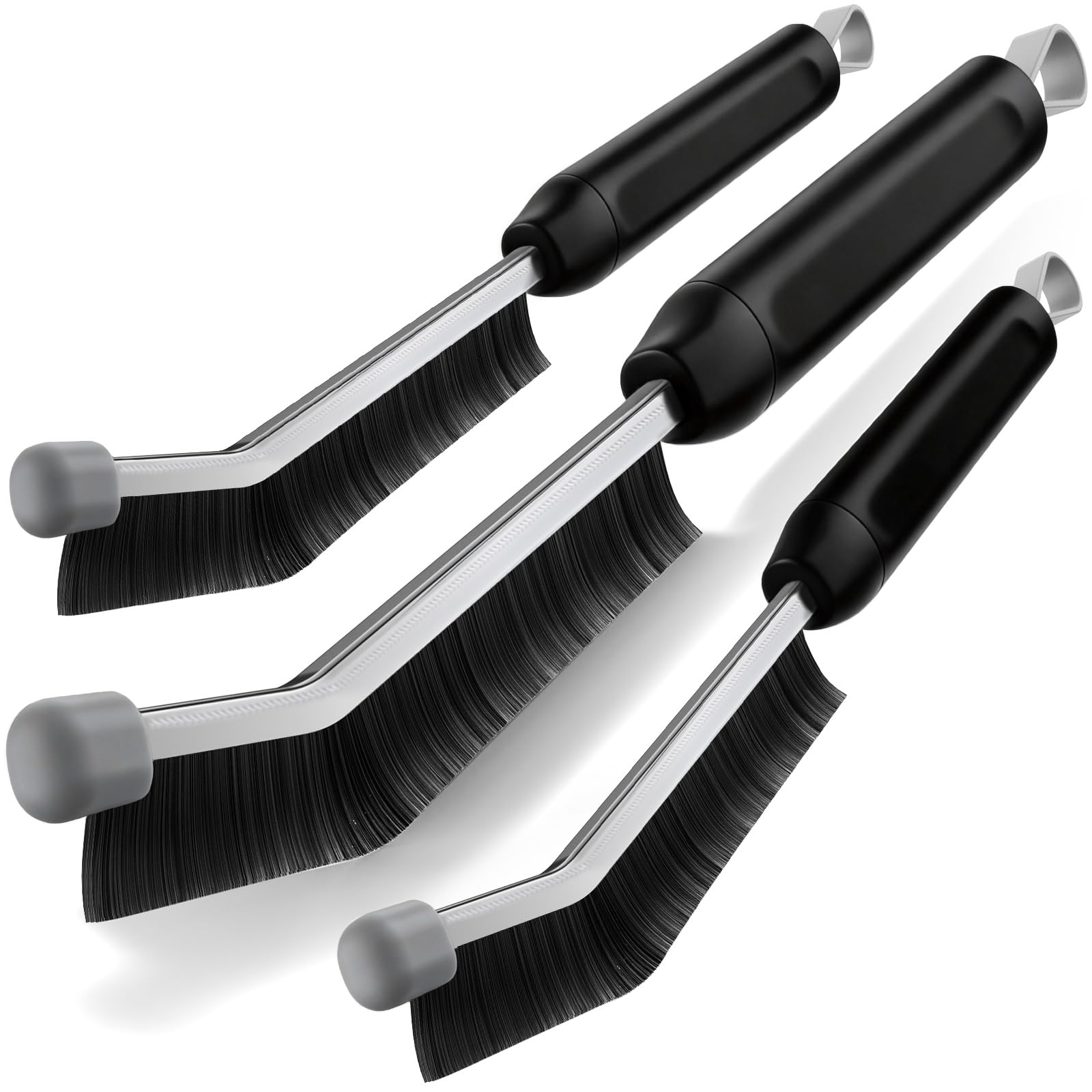 Masgarlan Crevice Cleaning Brush 3 Pack, Stainless Steel Bristle Support Rod, Rust-Resistant & Durable, Rounded Protective Head, Stiff Bristles