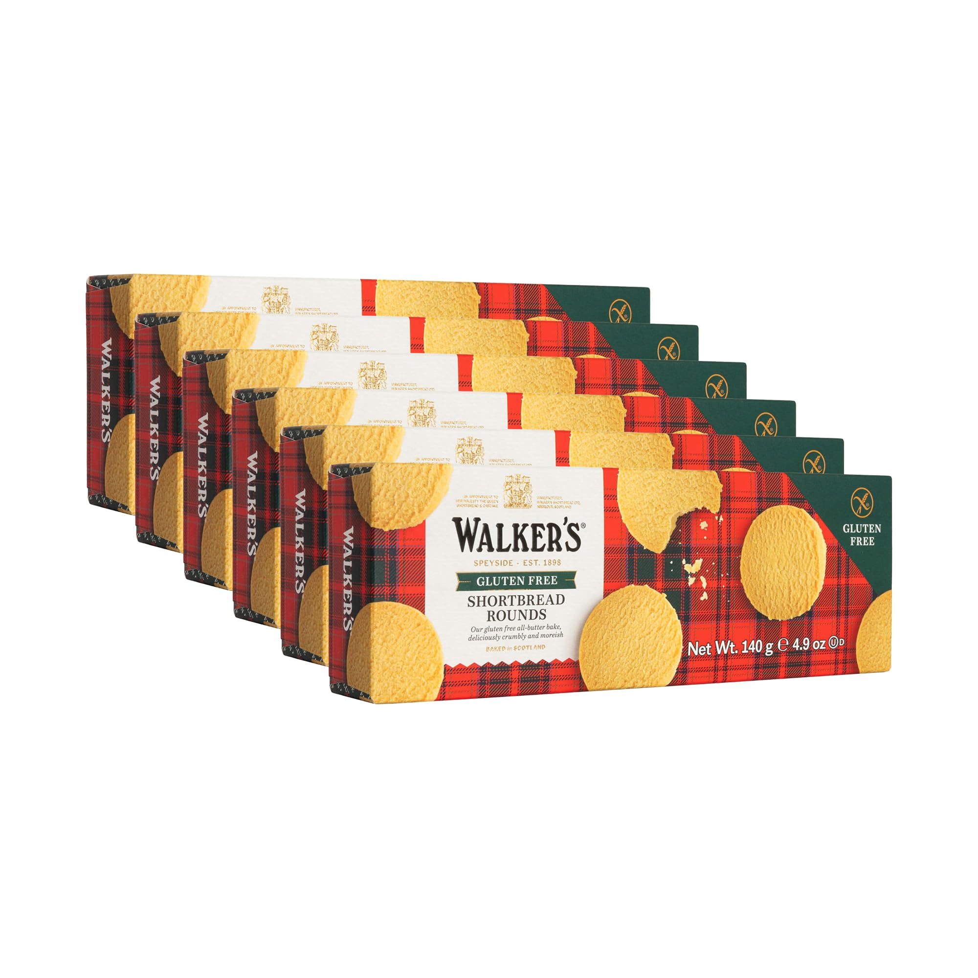 Walker’s All-Butter Shortbread Rounds, Gluten Free Cookies - 9-Count Box (Pack of 6) - Authentic Shortbread Cookies from Scotland