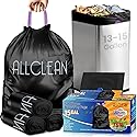Trash Bags 15 Gallon Tall Kitchen Drawstring Garbage Bags,Fit 13-15 Gal Bins,Extra Strong&Leak-Proof,Unscented&Recyclable Trash Can Liners for Home