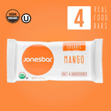 JONESBAR (Mango Almond, 4 Count (Pack of 1)), USDA Organic Fruit & Nut Bar, Non-GMO, Kosher, Vegan, Gluten Free, Simple Snack Bar