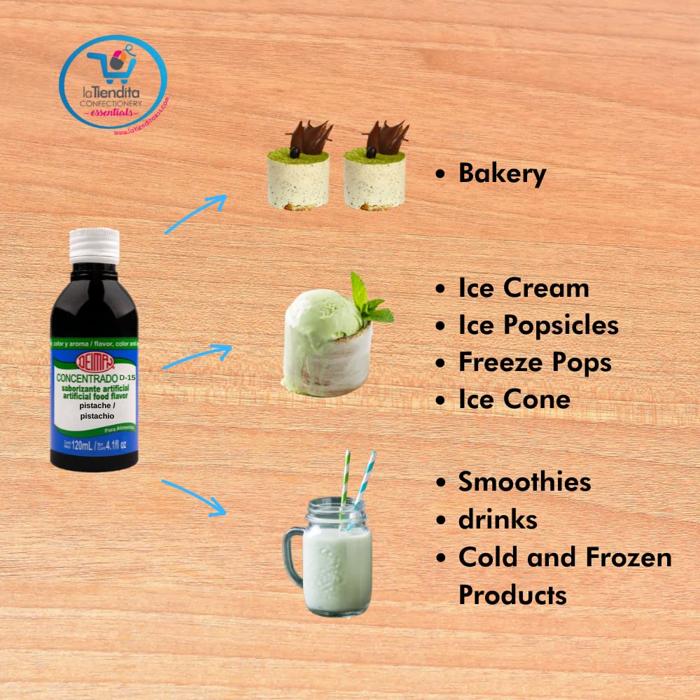 Deiman Artificial Food Flavoring Pistachio Concentrate D-15 (4 fl oz)