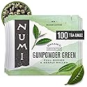 Numi Organic Gunpowder Green Tea, 100 Green Tea Bags, Full-Bodied & Gently Rolled