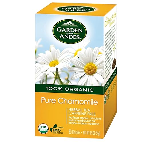 Garden of the Andes Herbal Organic Decaf Chamomile Hot Tea Bags, 0.9 oz, 20 Tea BagCount