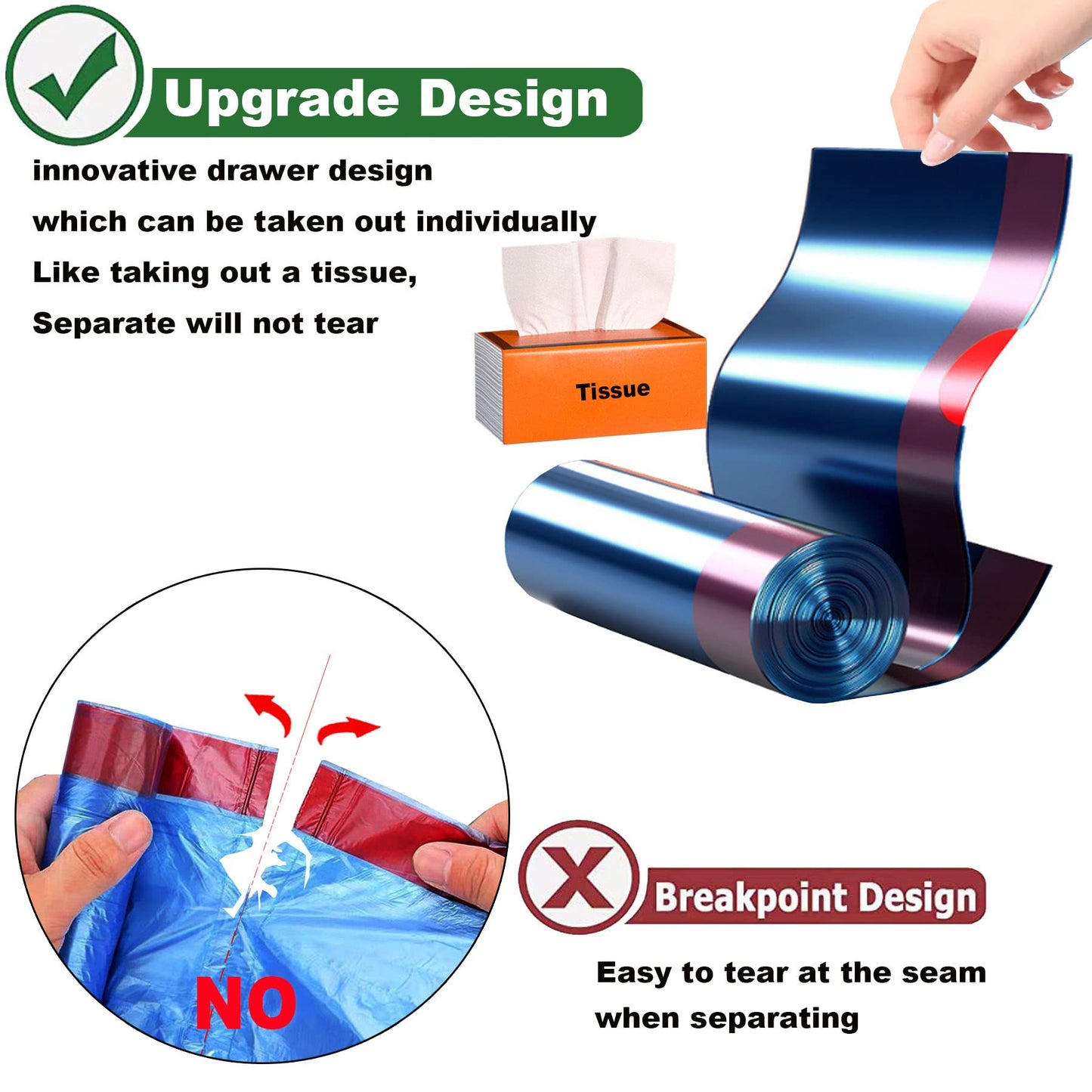 Small Trash Bags 2.6-6 Gallon Thicken Drawstring Trash Bags 4 Gallon Extra Strong Small Garbage Bags Unscented Wastebasket Liners Bags