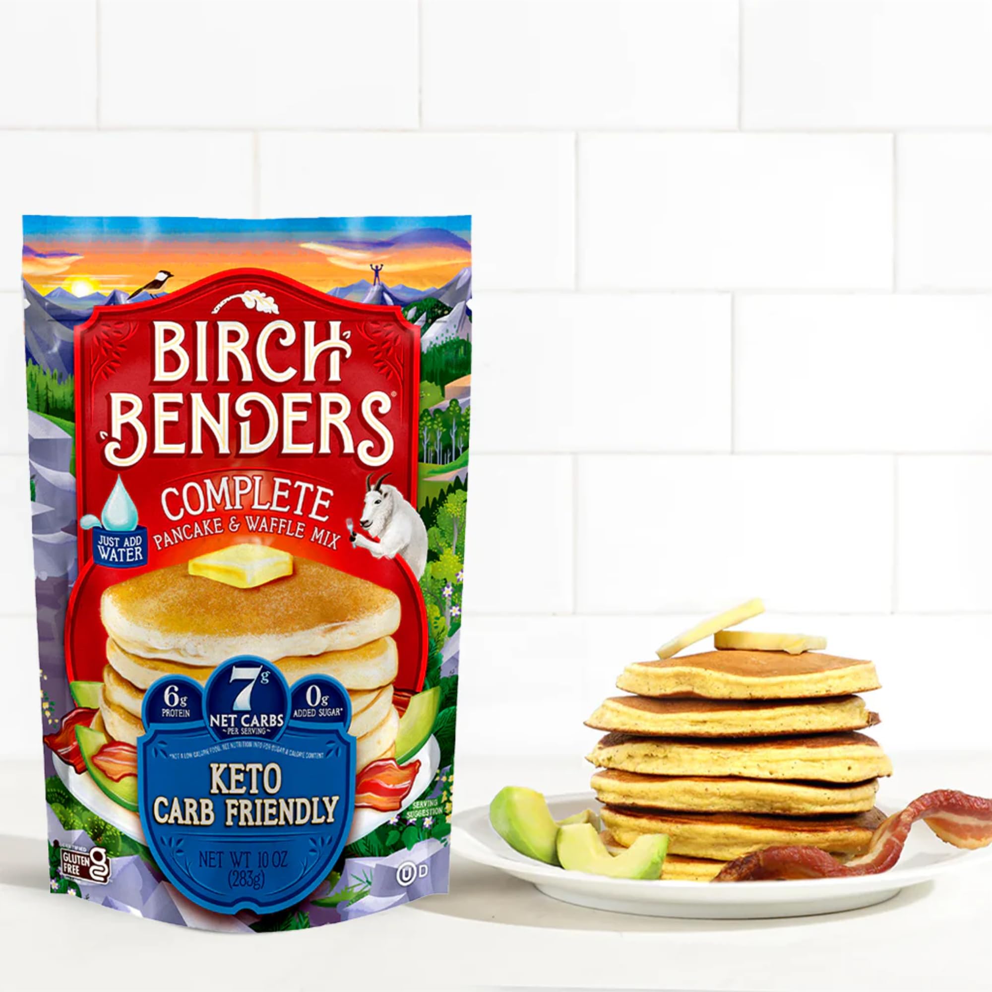 Birch Benders Keto Pancake and Waffle Mix, 10 oz (Pack of 6)