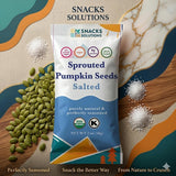 Snacks Solutions Sprouted Pumpkin Seeds-(2 oz - Pack of 8) USDA Organic, Kosher Certified, High Protein, Zinc & Magnesium - Crunchy Germinated Pepitas