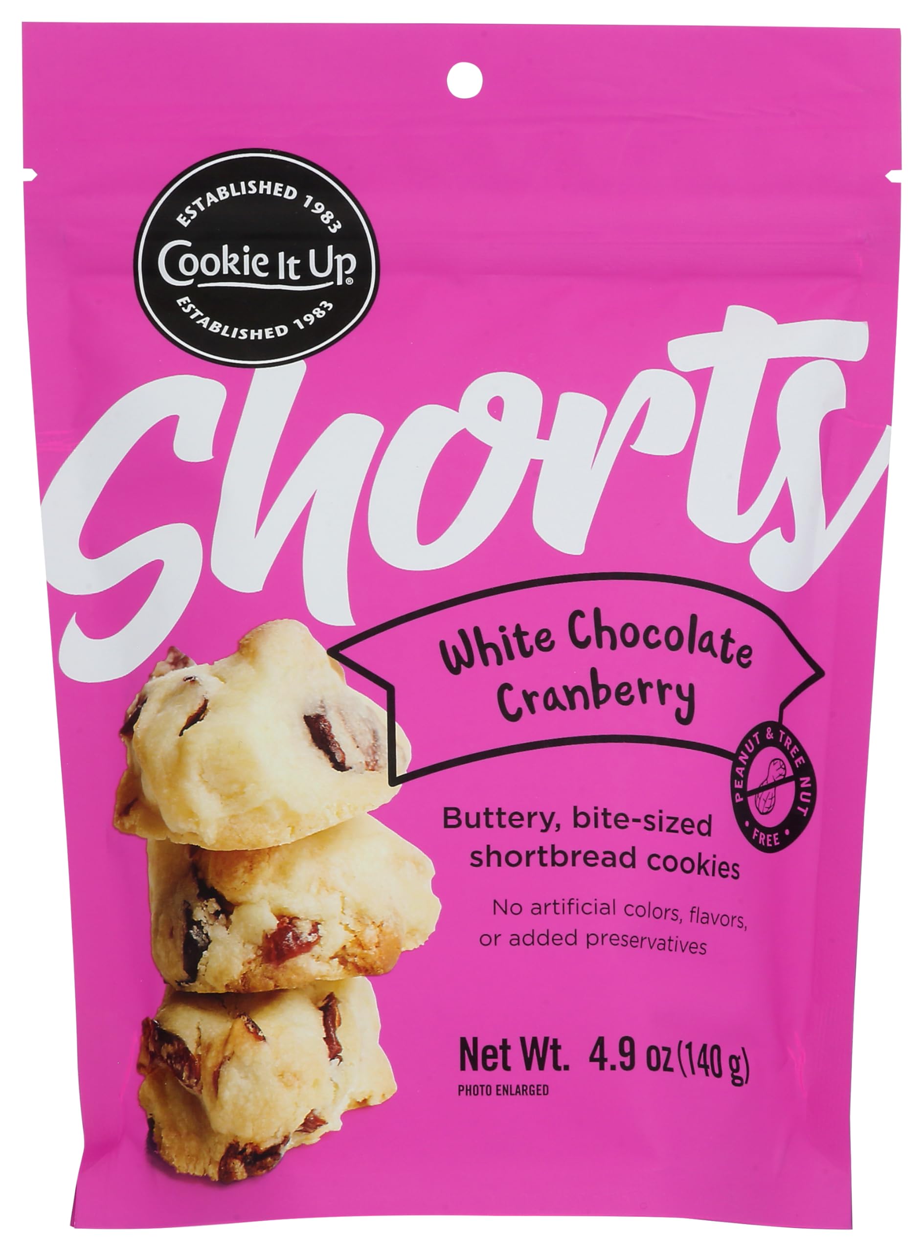 COOKIE IT UP White Chocolate Cranberry Shortbread Cookies, 140 GR