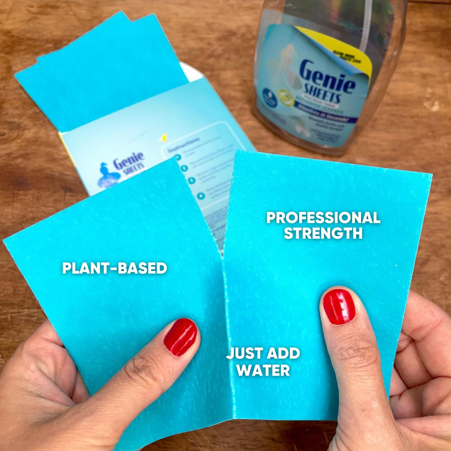 Genie Sheets Bathroom Cleaner | Concentrate Makes 6 24oz Refills | Professional-Strength | Just Add Water | Sustainable Eco-Friendly Plant-Based