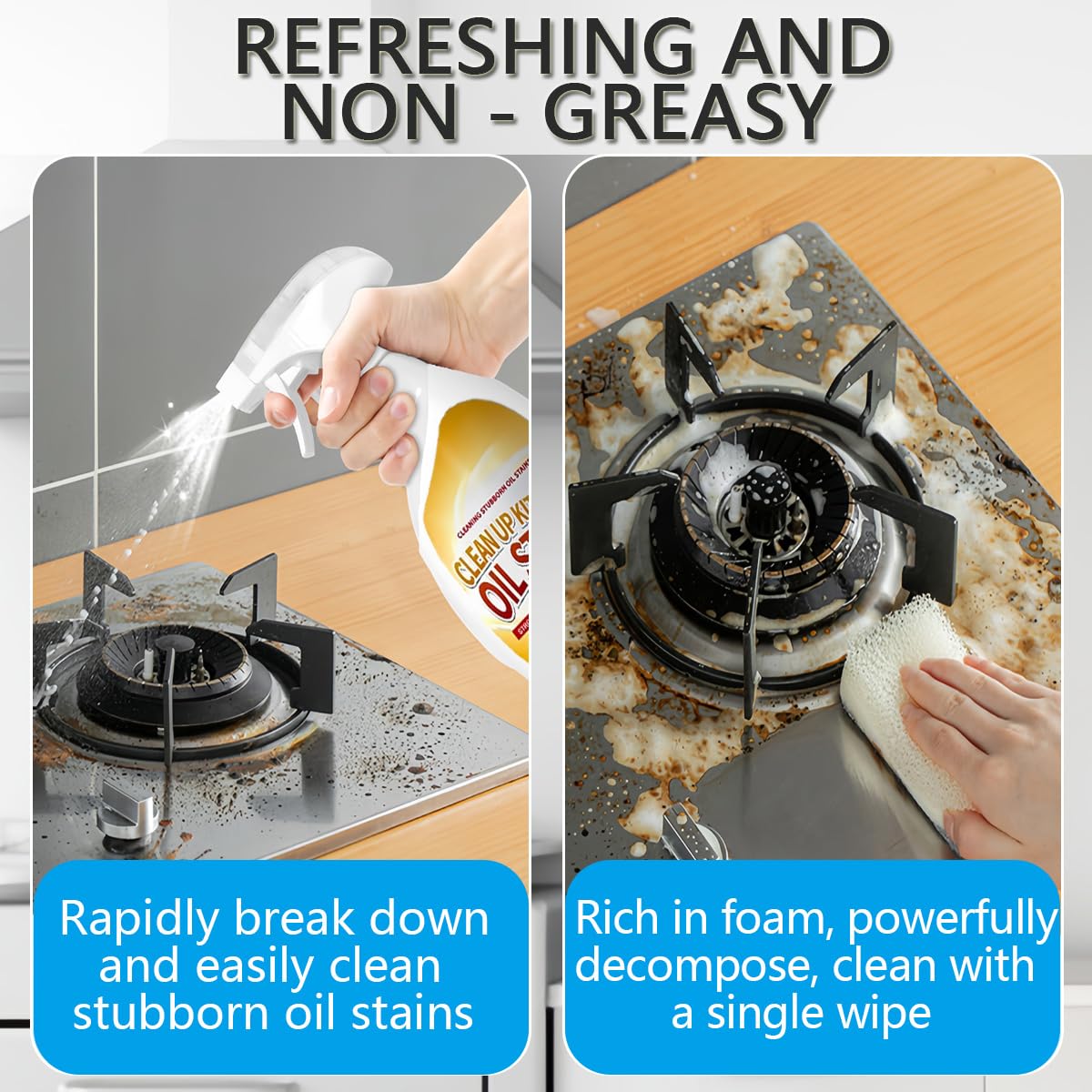 AYNUUY Heavy Duty Degreaser, Kitchen Heavy Duty Cleaner Spray Portable Degreasing Spray, All-Purpose Kitchen Pots and Pan Cleaner for Appliances