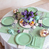 CENLBJ Sage Green Paper Plates Party Decorations, Include 7’’ Disposable Sage Green Paper Dessert Plate and Napkins Forks Party Supplies for Birthday