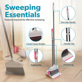 BLACK+DECKER Butler Broom & Dustpan Set - Stand-Up Design - Lightweight, Space-Saving Combo for Kitchen, Living Room, Bathroom, Lobby Floors - Home