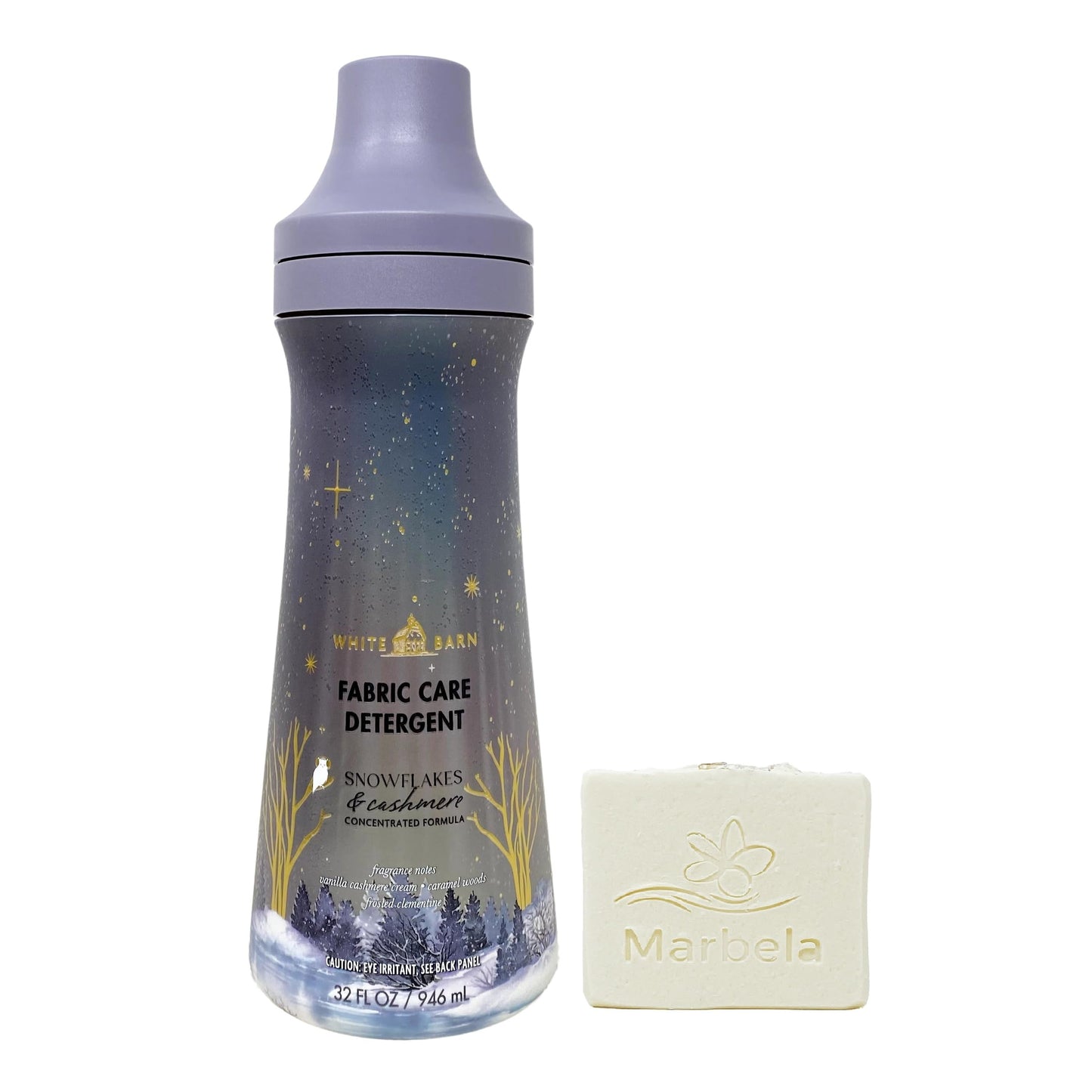 Bath & Body Works Snowflakes & Cashmere Fabric Care Detergent with a Natural Oats Bar Soap