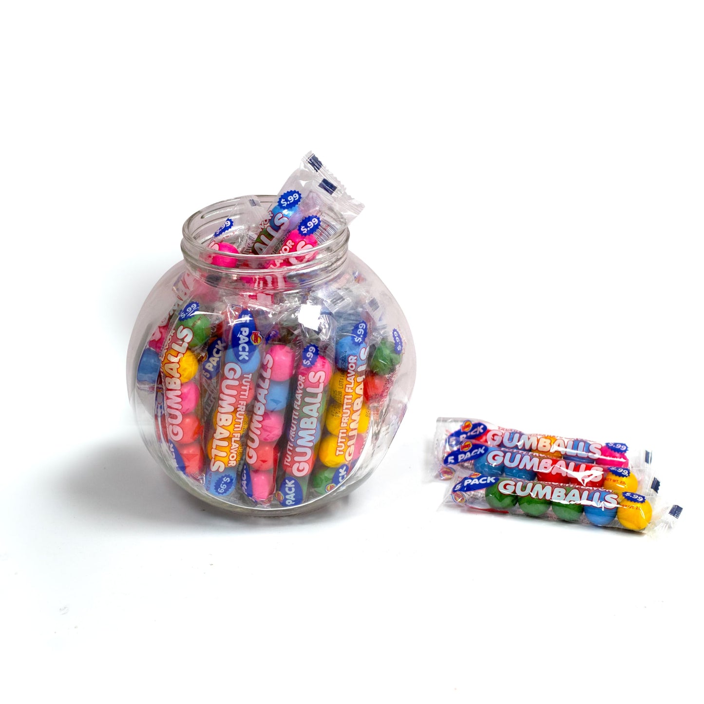 Lalees Bulk Gumball Tubes - Approx. 475 Pieces - Wholesale 25 Pounds Rainbow Gumball Tubes - Chewing Candy For Sporting Events, Carnivals, Business