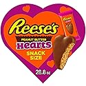 REESE'S Milk Chocolate Snack Size Peanut Butter Hearts, Valentine's Candy Gift Box, 28.8 oz