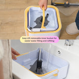 Spin Mop and Bucket System PRO w/Detachable Inner Bucket, Separates Clean and Dirty Water, Self Standing, Foldable Square Mop Head, Triple Jet Stream