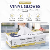 Concession Essentials Vinyl Gloves, Powder-Free, Non-Sterile, XL, 100 Count