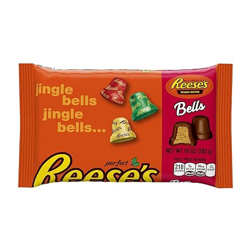 Reese's Holiday Seasonal Peanut Butter Jingle Bells, 10-ounce Bags (Pack of 6)