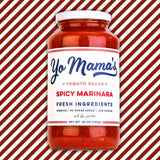 Yo Mama's Foods Keto SPICY Marinara Pasta Sauce - Pack of (2) - No Sugar Added, Low Carb, Low Sodium, Gluten Free, Paleo Friendly, and Made