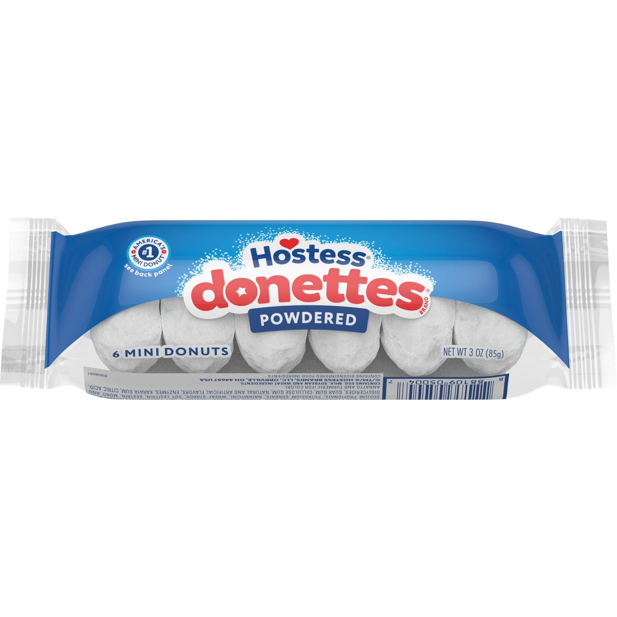 Hostess Brands Host Powder Sugar Mini Donettes, 3.00 oz, White, (197016)