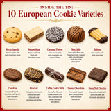 Lambertz European Cookie Tin - 92 Cookies, 10 Varieties - Ready To Serve And Gift-Ready For Sweetheart Sharing And Office Treats - 26 Ounces