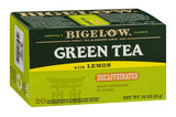 Bigelow Tea Decaffeinated Tea - Green Tea with Lemon - Case of 6 - 20 BAG