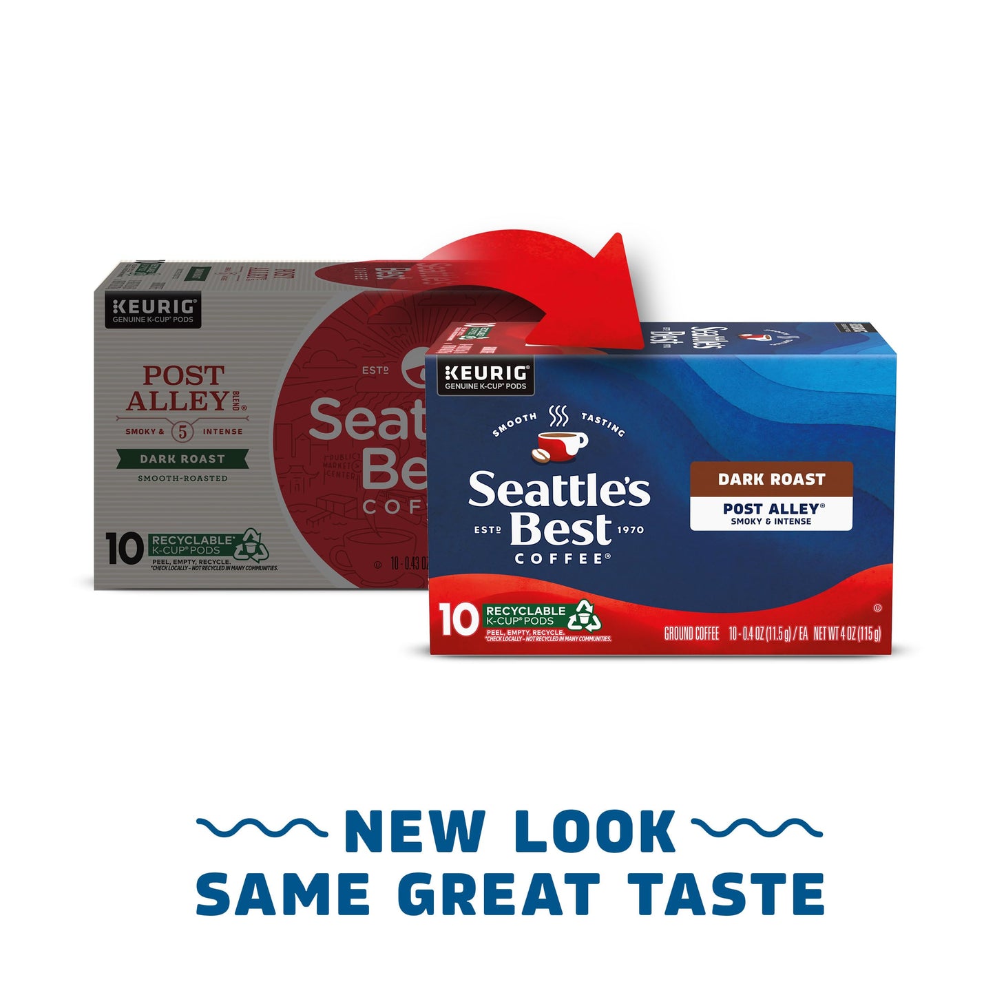 Seattle’s Best Coffee, Dark Roast K-Cup Coffee Pods, Post Alley, 100% Arabica, 1 Box (10 Pods)