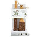 Eco-Friendly Kitchen Cleaning Brush (Twin Pack) - Wood Dish Brush with Coconut Fiber Bristles & Wooden Handle. Kitchen Brush for Bottles, Jars, Mugs