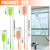 4 pcs Extendable and Washable Microfibre Feather Duster,13" to 30" Reachable, Microfibre Cleaning Tool, Small Dusters for Cleaning Office, Car