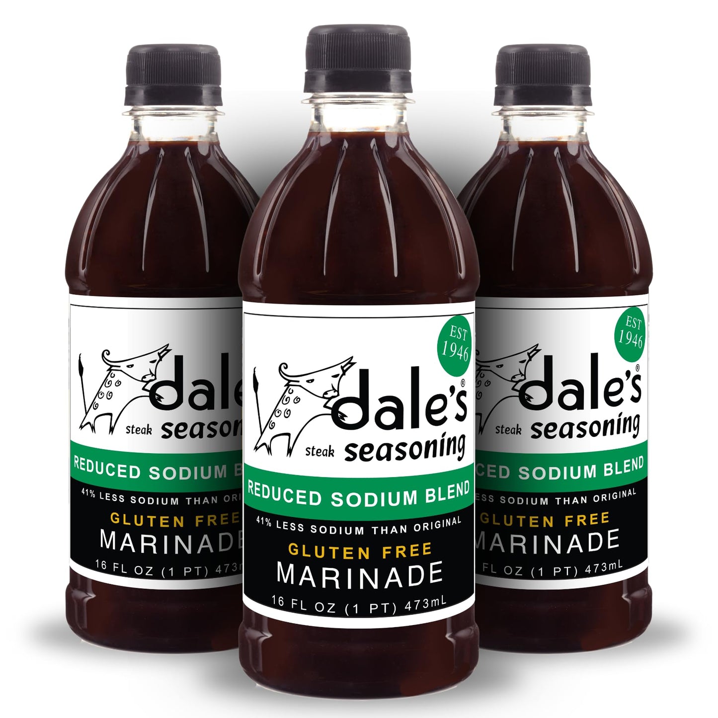 Steak Seasoning By Dale's, Reduced Sodium Blend, No Cholesterol | Delicious on All Meats, Fish | 16 oz Bottle (3 Pack) | No Long Marinating, Savory