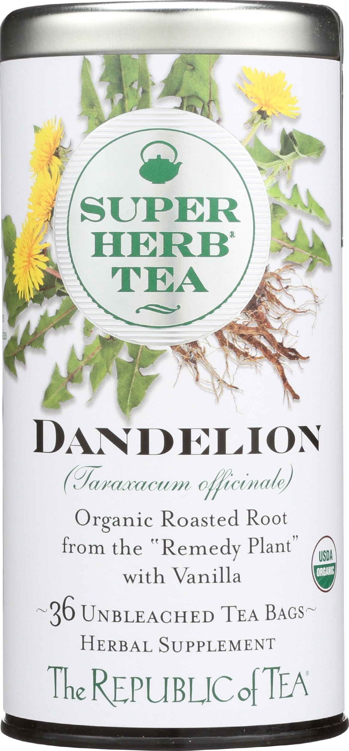 Republic of Tea Organic Dandelion Superherb Tea Bags, 36 CT