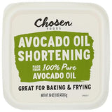 Chosen Foods Avocado Oil, Shortening 16 Oz - All Purpose Baking & Frying Shortening made from 100% pure avocados - Non-GMO, Gluten-Free, Keto Friendly