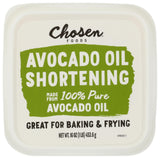 Chosen Foods Avocado Oil, Shortening 16 Oz - All Purpose Baking & Frying Shortening made from 100% pure avocados - Non-GMO, Gluten-Free, Keto Friendly