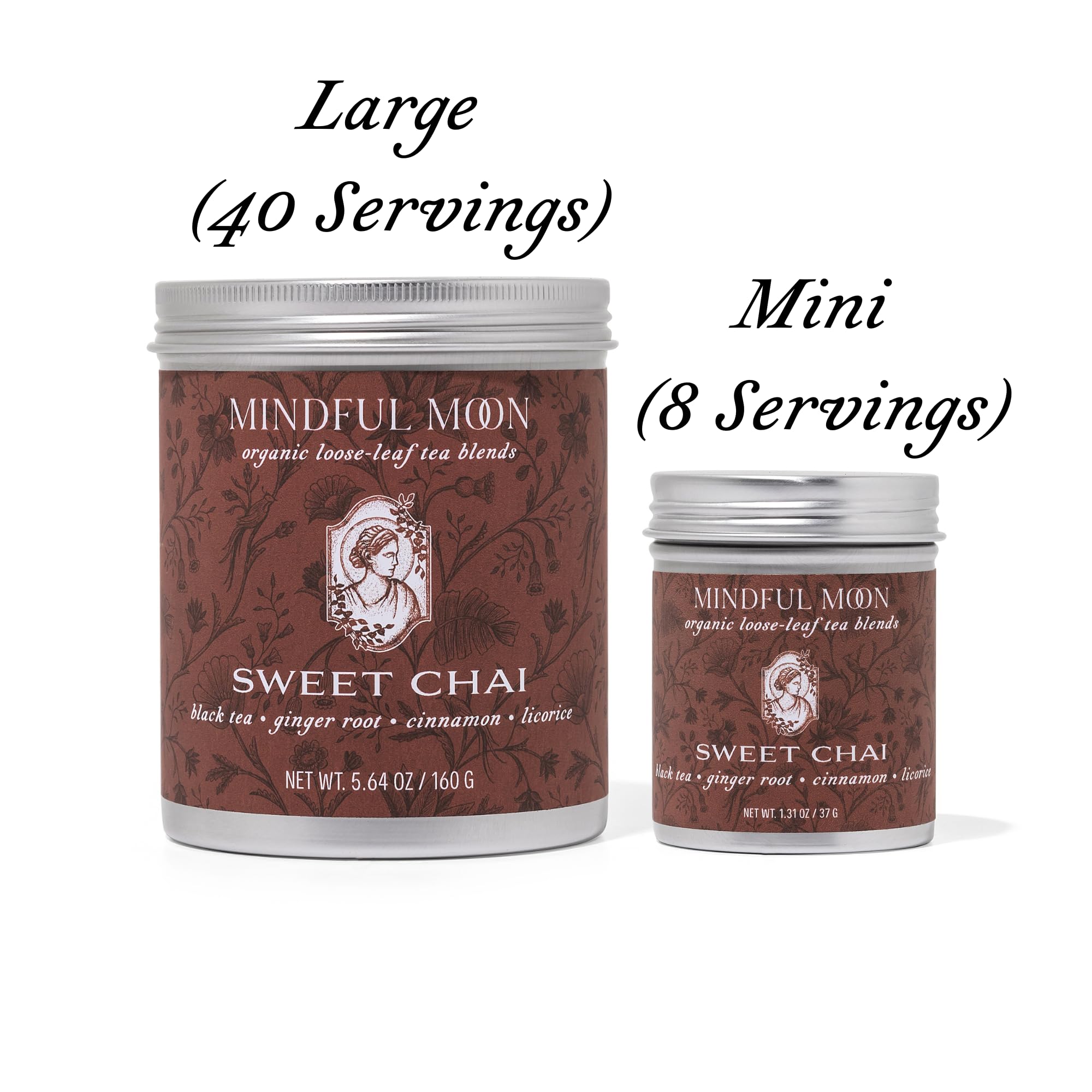 Sweet Chai Tea by Mindful Moon - Spicy & Sweet Caffeinated Blend with Ginger, Cinnamon, & Licorice - Loose Leaf Tea (Large)