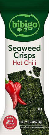 Bibigo Seaweed Crisps, Hot Chili, 0.14 Ounce (Pack of 1)