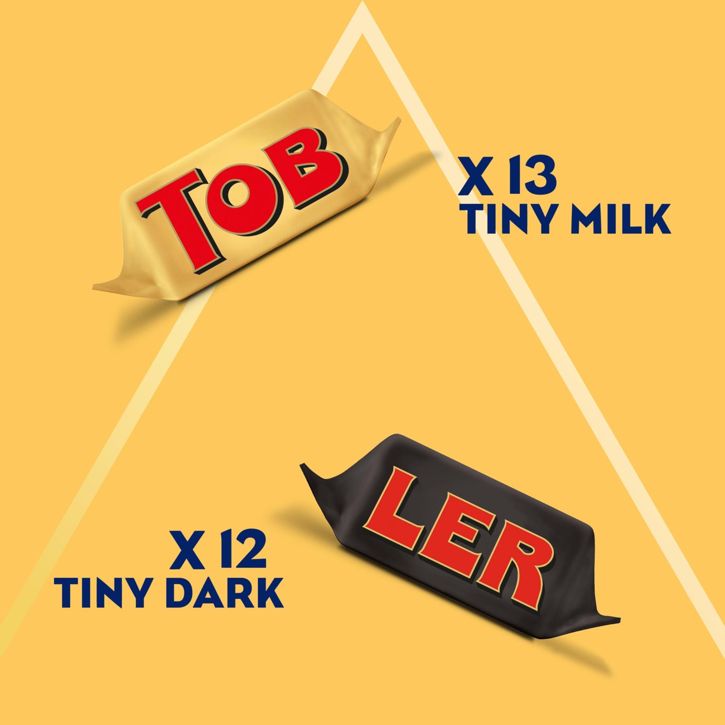 TOBLERONE Tiny Assorted Chocolate Bars Variety Pack (Milk & Dark), 1 Gift Box (25 Pieces)