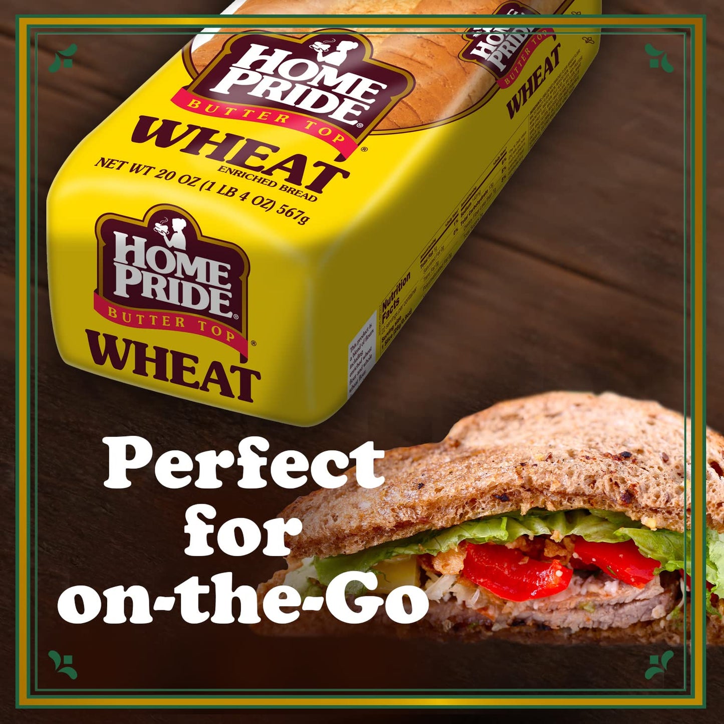 Home Pride Butter Top Enriched Wheat Bread, Sliced Sandwich Bread, 20 oz Loaf